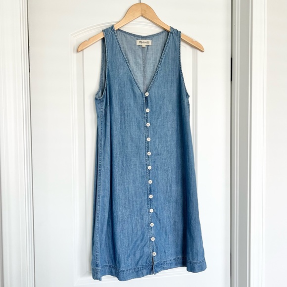 Madewell Denim Button Front Sundress - Picture 1 of 7